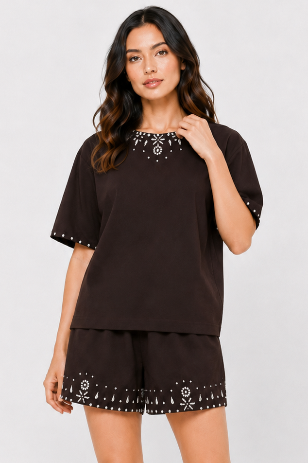 AMANAT CO-ORD SET (TOP & SHORTS)